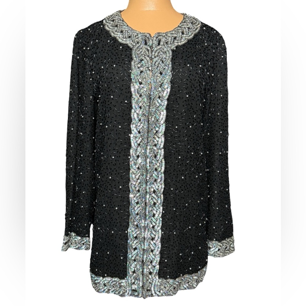 Jennifer. vintage Silk Beaded Top/ Bazer